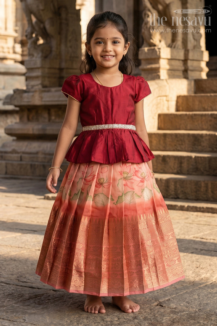 Baby Girl Pattu Pavadai for Festival Celebrations and Wedding