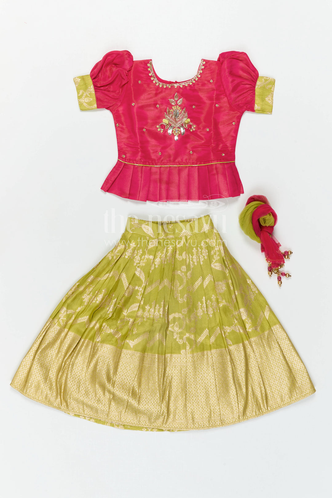 Girls Pattu Pavadai for Festivals and Traditional Celebrations