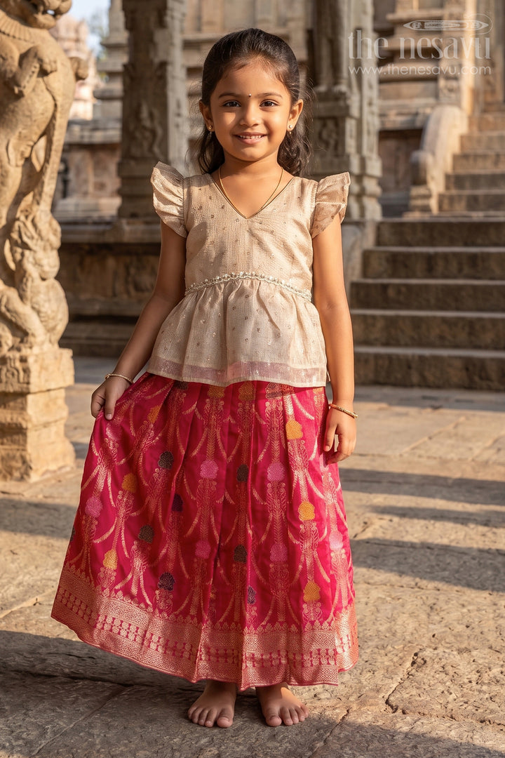 Girls Pattu Pavadai for Temple Visits and Festive Dressing