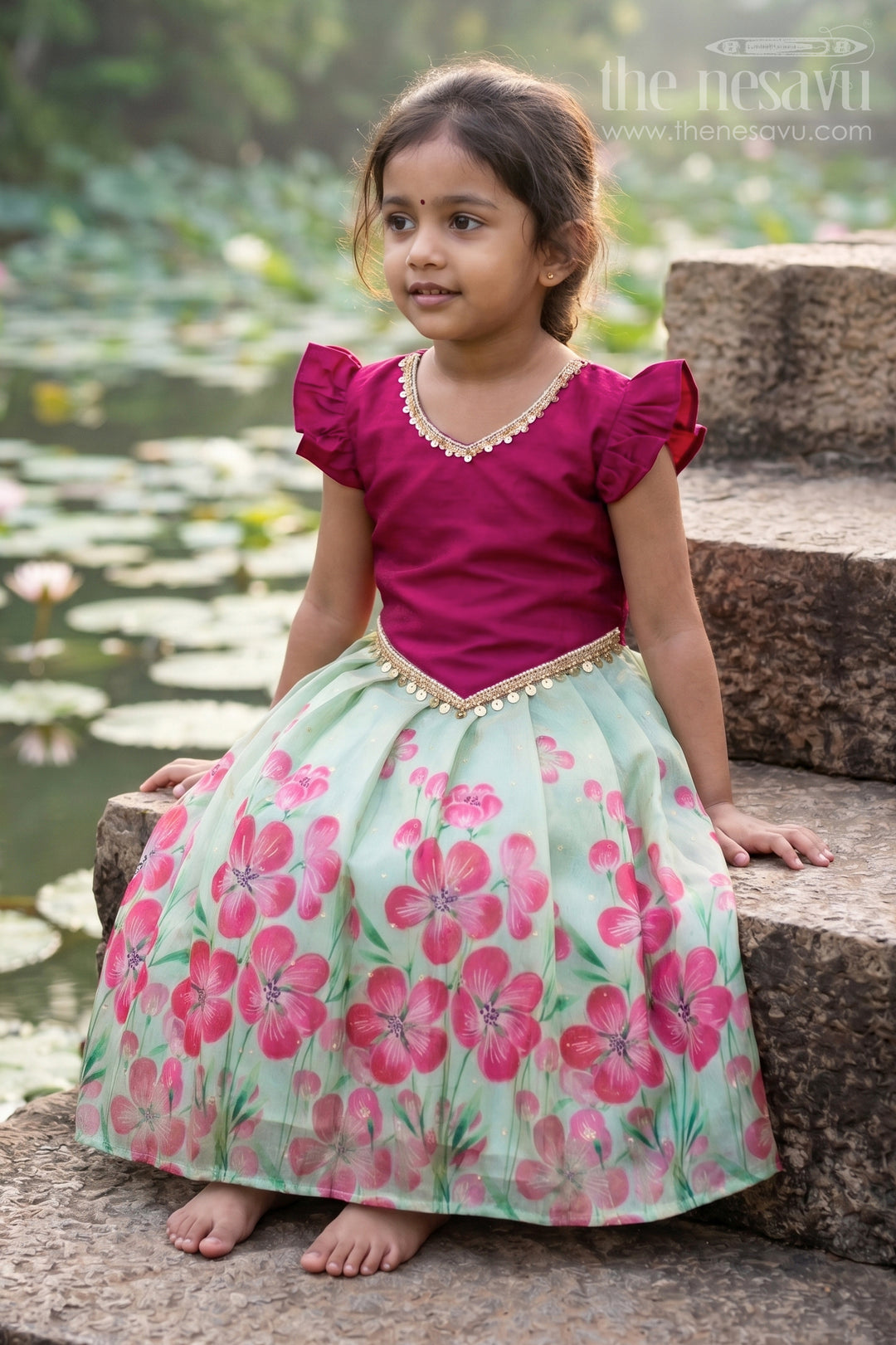 Baby Girl Pattu Pavadai for Festive Occasions and Sangeeth Function