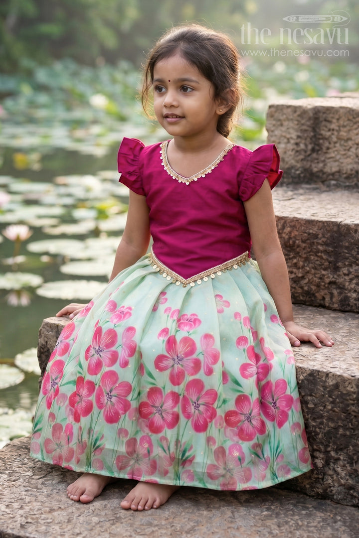 Baby Girl Pattu Pavadai for Festive Occasions and Sangeeth Function