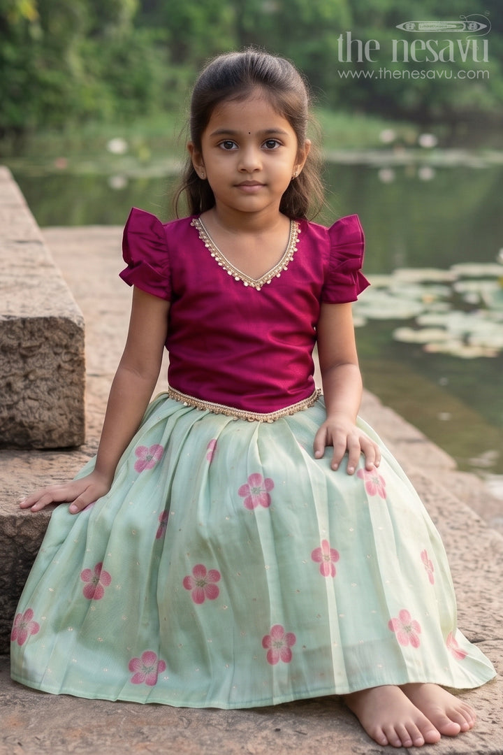Baby Girl Pattu Pavadai for Small Functions and Festive Wear