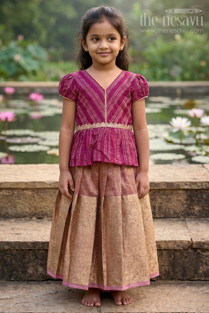 Baby Girl Pattu Pavadai for Traditional Functions and Festivals