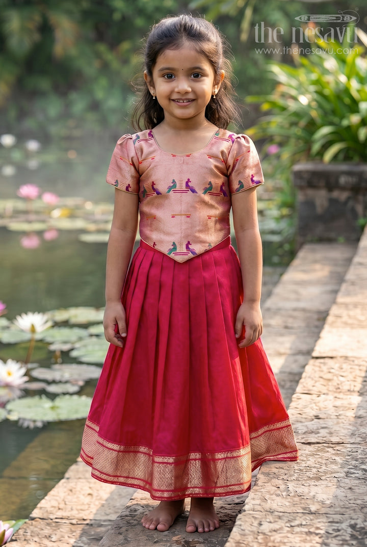 Girls Festive Pavadai Set for Wedding and Cultural Functions