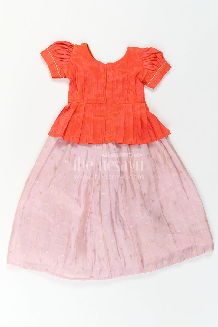 Toddler Girl Ethnic Pavadai Set for Temple Visits and Festive Days