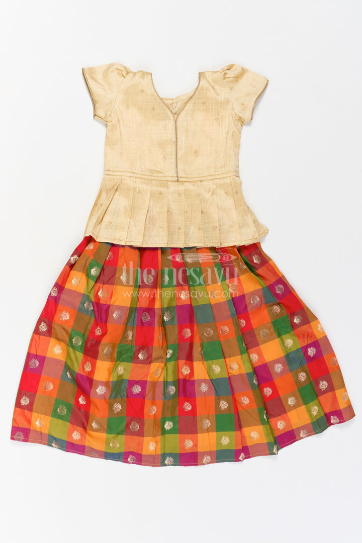 Girls Pattu Pavadai for Temple Visits and Traditional Celebrations