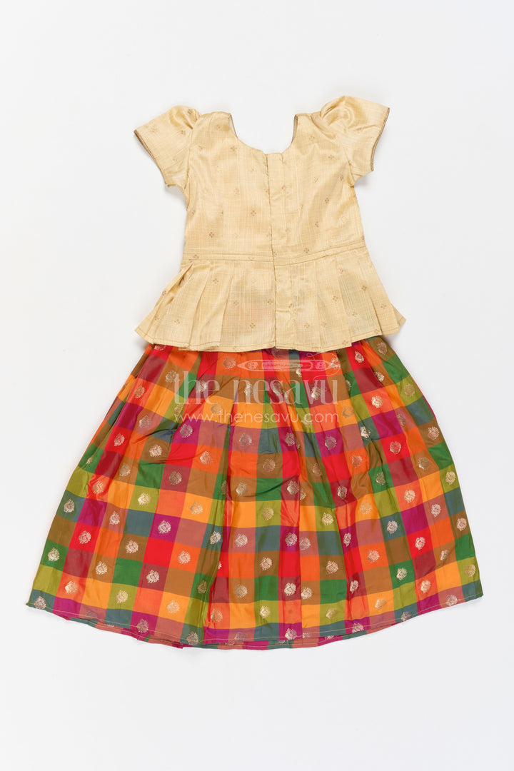 Girls Pattu Pavadai for Temple Visits and Traditional Celebrations