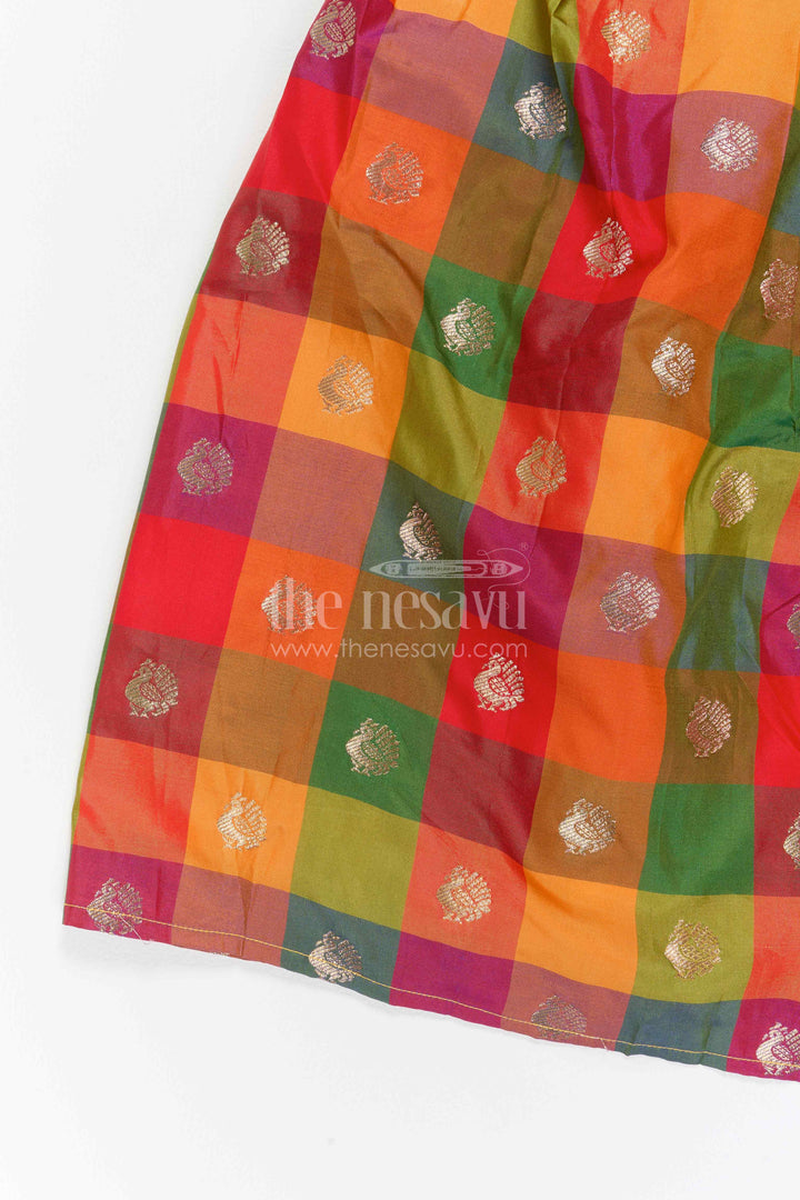 Girls Pattu Pavadai for Temple Visits and Traditional Celebrations