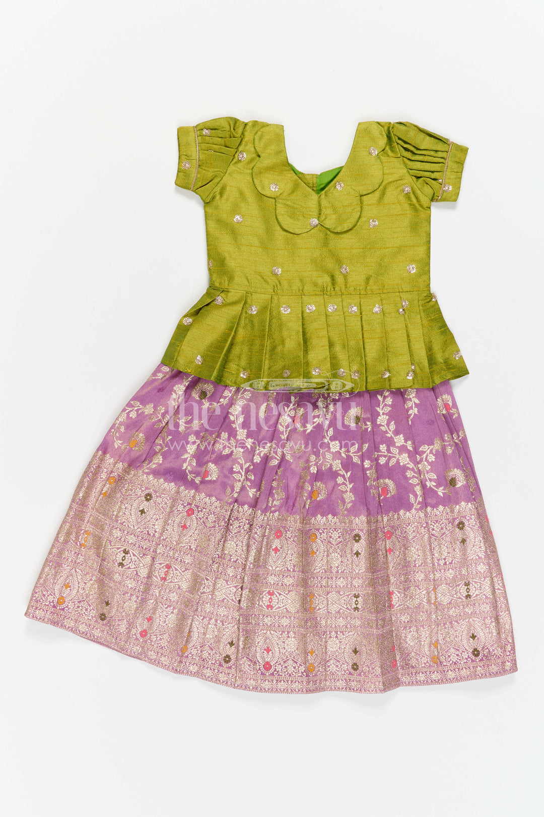 Toddler Girl Pattu Pavadai for Pooja and Ethnic Day