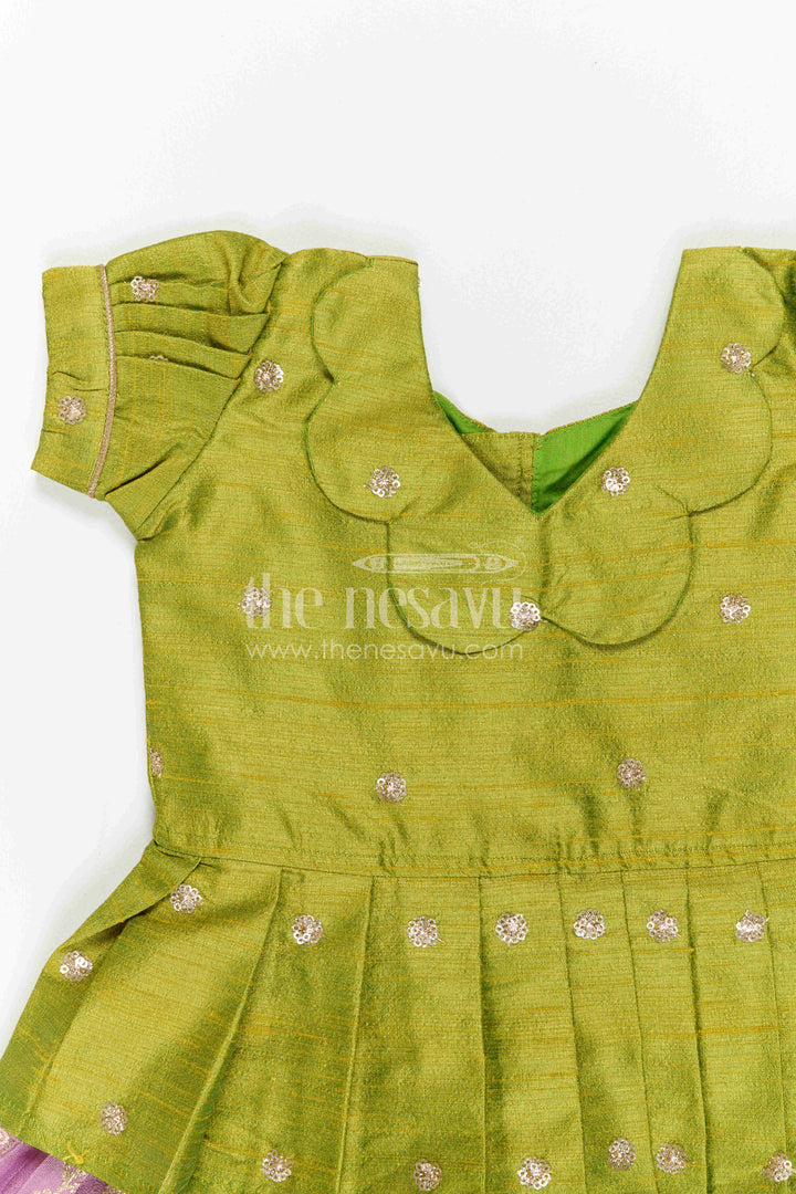 Toddler Girl Pattu Pavadai for Pooja and Ethnic Day
