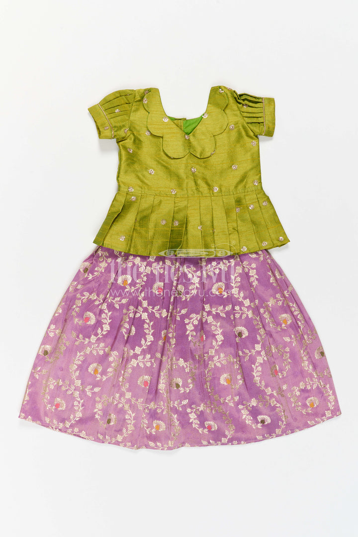 Toddler Pattu Pavadai for Navratri and Festive Pooja