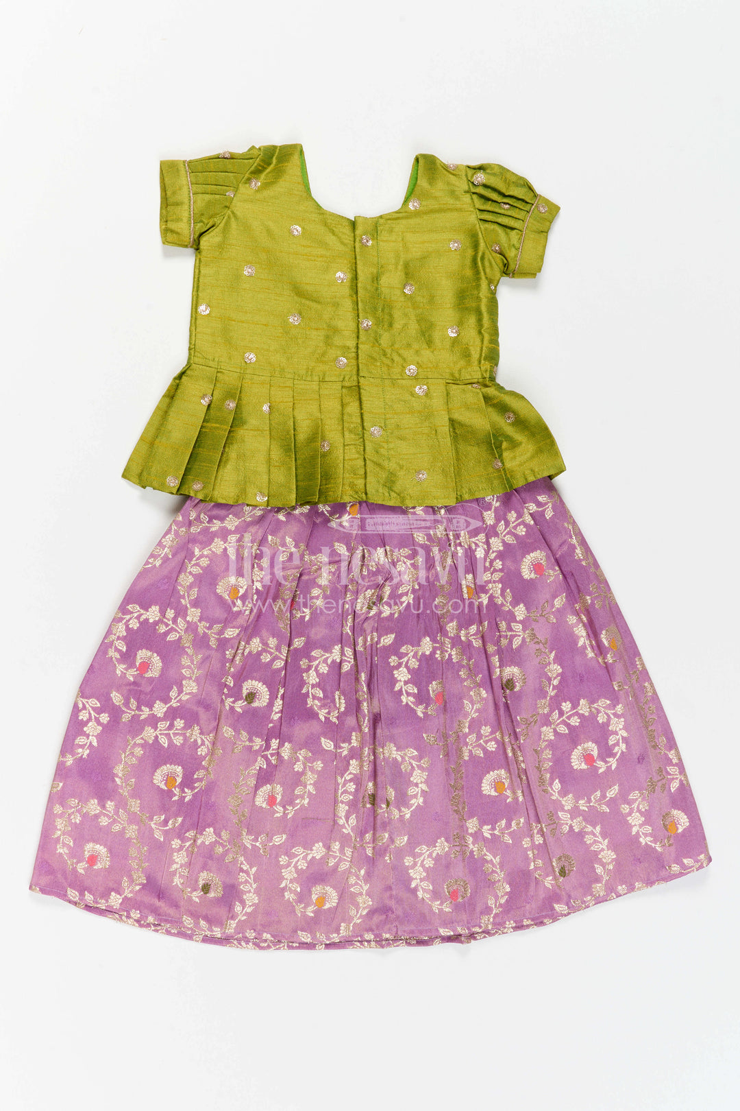 Toddler Pattu Pavadai for Navratri and Festive Pooja
