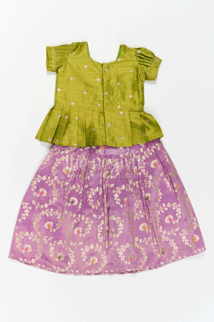 Toddler Pattu Pavadai for Navratri and Festive Pooja
