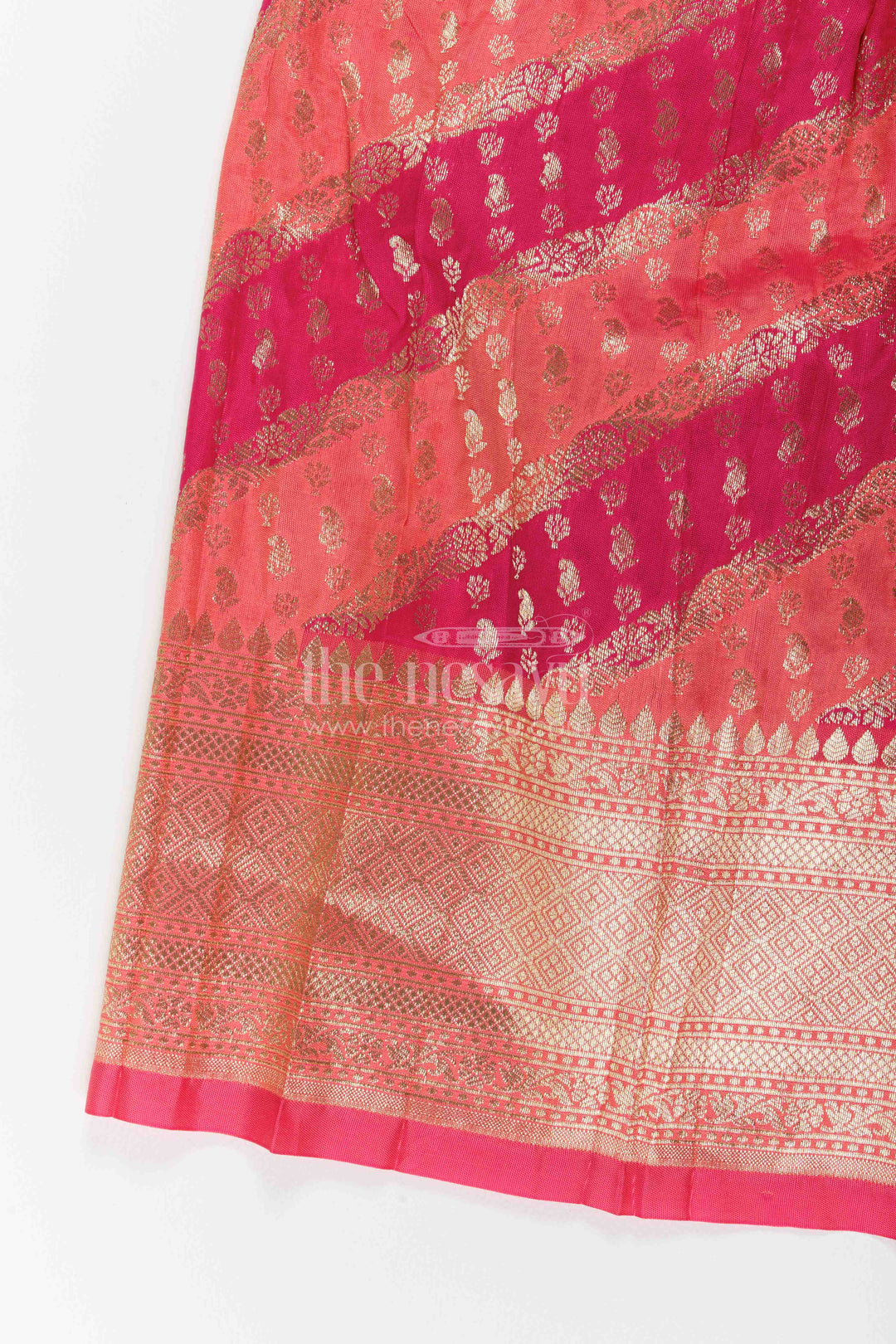 Girls Banarasi Pattu Pavadai for Temple Visits and Festive Ceremonies