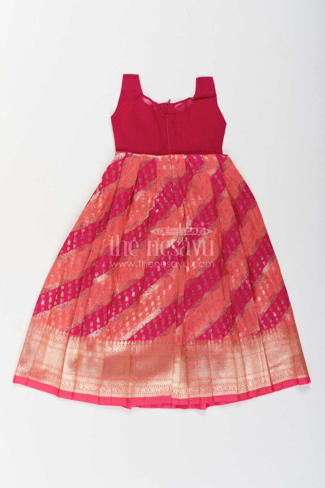 Girls Banarasi Pattu Pavadai for Temple Visits and Festive Ceremonies