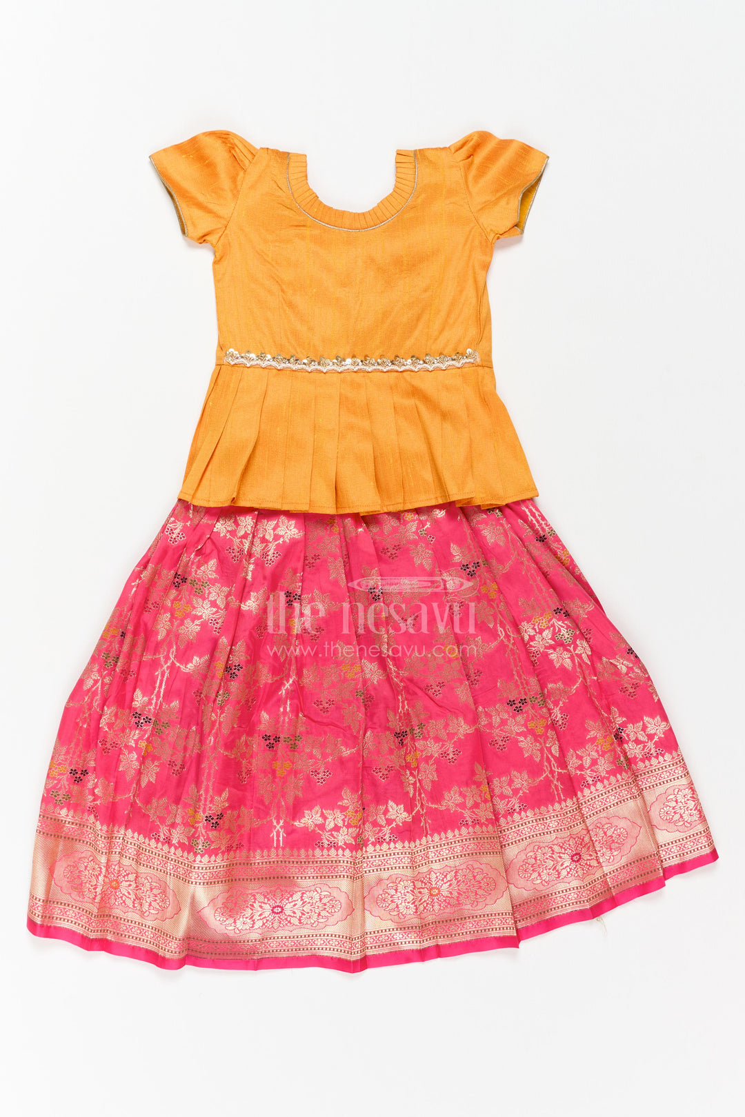 Girls Banarasi Pattu Pavadai for Weddings Poojas and Festive Family Functions