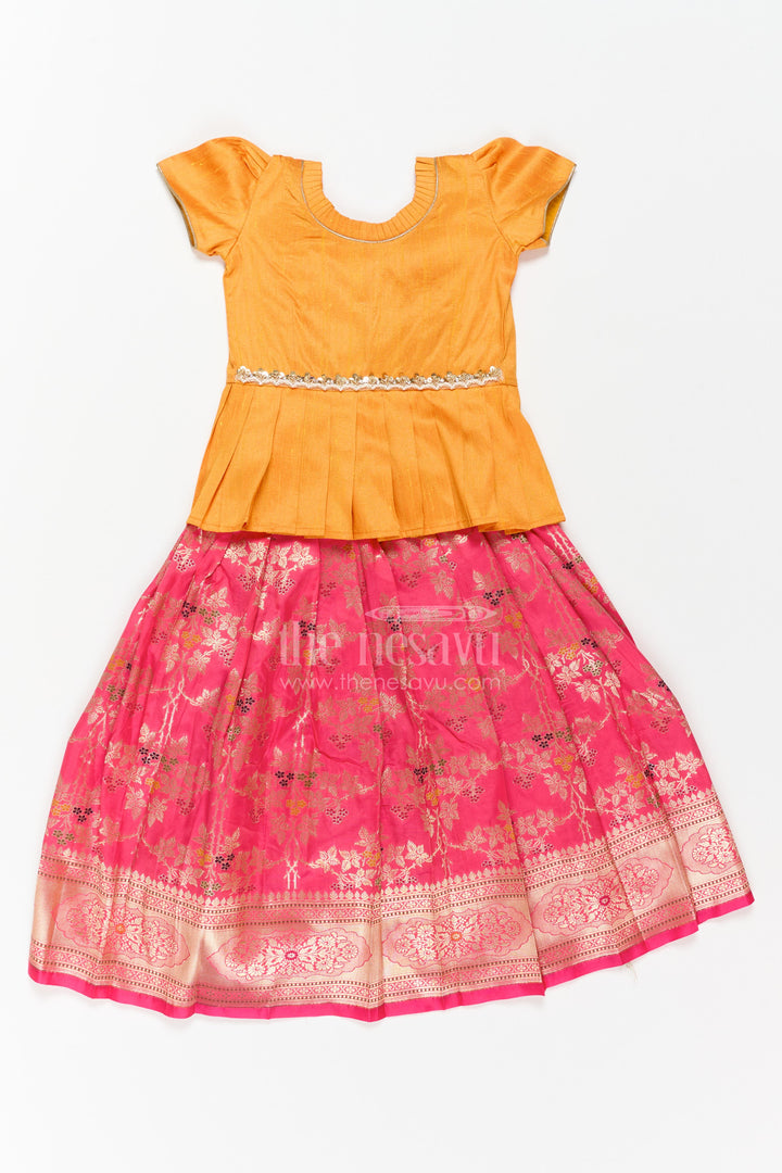 Girls Banarasi Pattu Pavadai for Weddings Poojas and Festive Family Functions