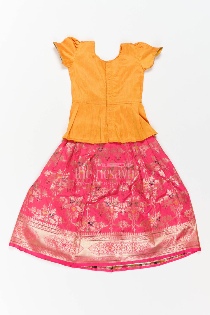 Girls Banarasi Pattu Pavadai for Weddings Poojas and Festive Family Functions