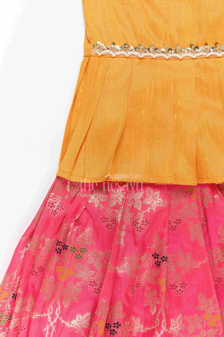 Girls Banarasi Pattu Pavadai for Weddings Poojas and Festive Family Functions
