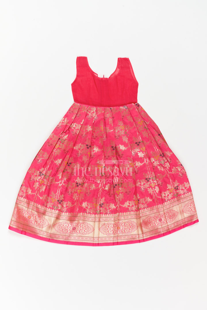 Girls Banarasi Pattu Pavadai for Weddings Poojas and Festive Family Functions