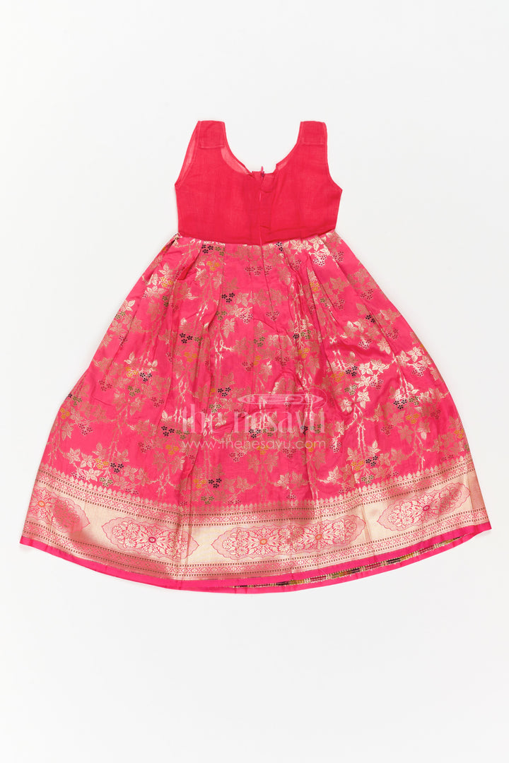 Girls Banarasi Pattu Pavadai for Weddings Poojas and Festive Family Functions