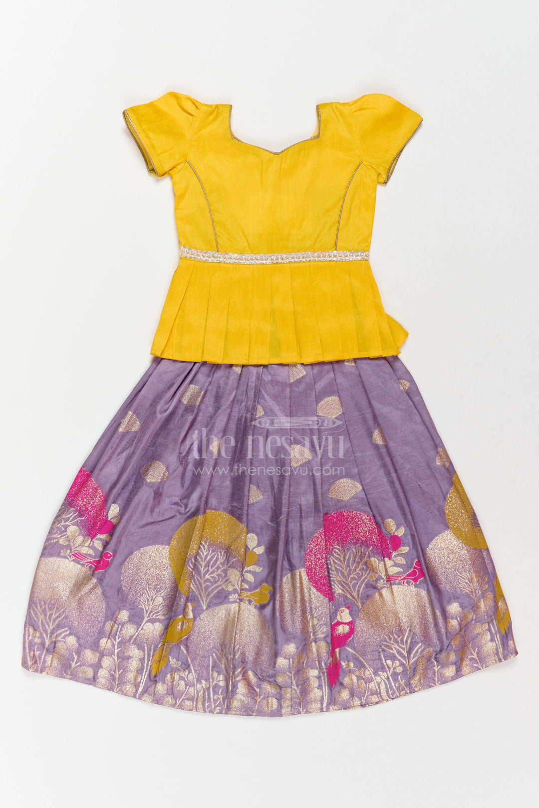 Girls Art Silk Pattu Pavadai for Festive Events and Temple Celebrations