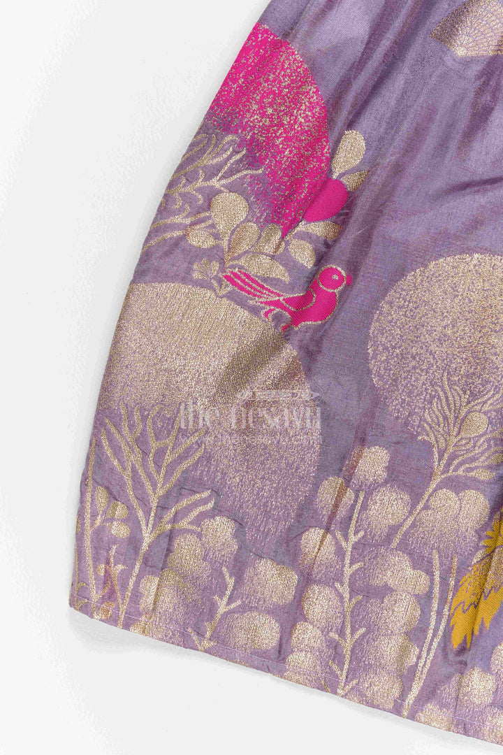 Girls Art Silk Pattu Pavadai for Festive Events and Temple Celebrations