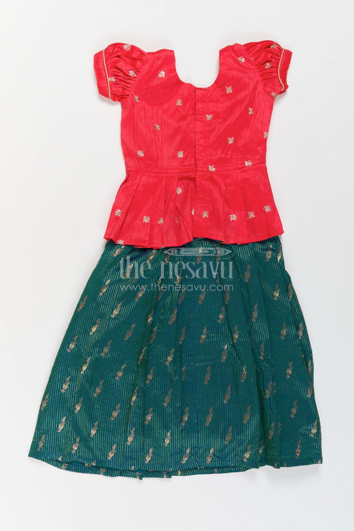 Girls Banarasi Pattu Pavadai for Weddings Temple Visits and Poojas