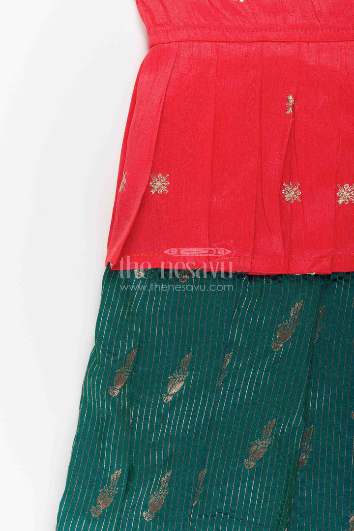 Girls Banarasi Pattu Pavadai for Weddings Temple Visits and Poojas