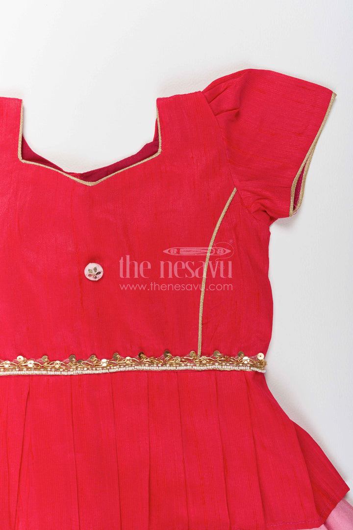 Pattu Pavadai for Girls with Jacquard Weave for Festive Occasions