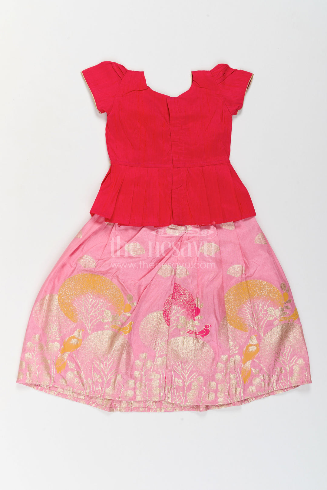 Pattu Pavadai for Girls with Jacquard Weave for Festive Occasions