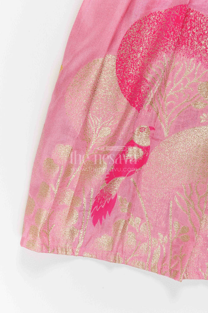 Pattu Pavadai for Girls with Jacquard Weave for Festive Occasions