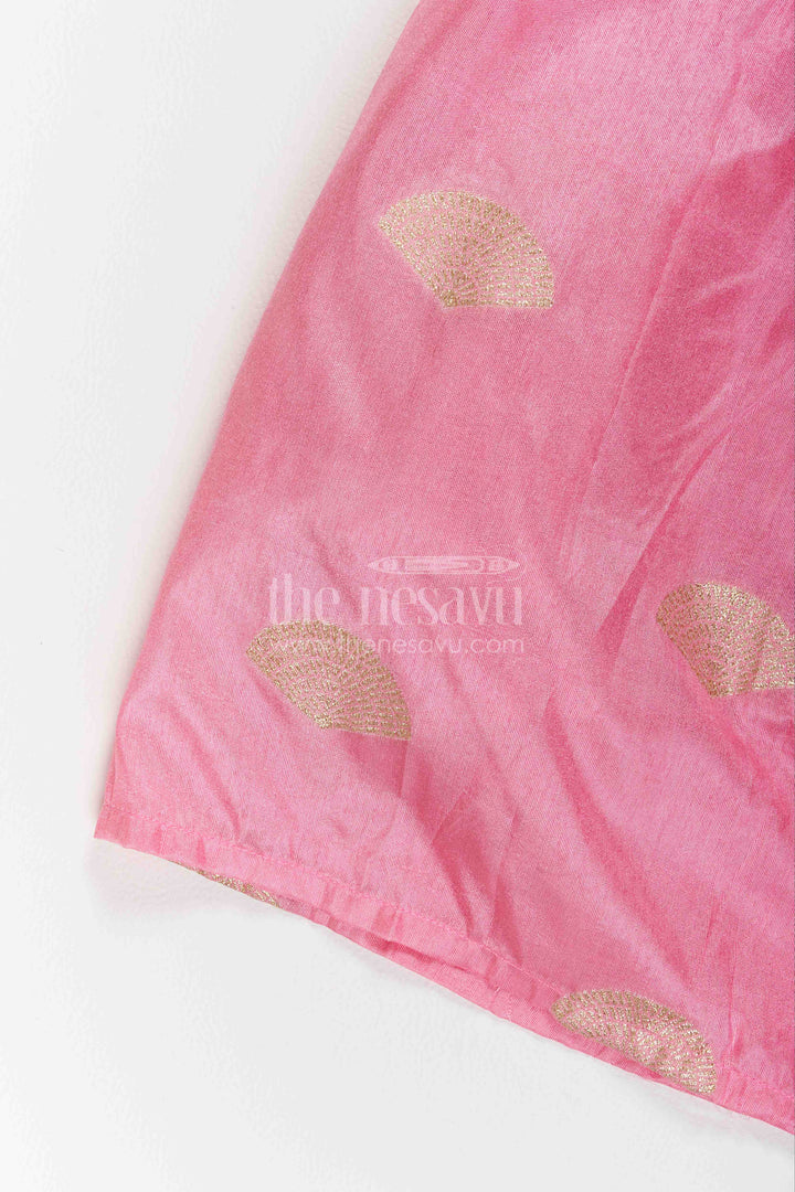 Silk Pavadai Sattai in Pink for Celebrations and Photos