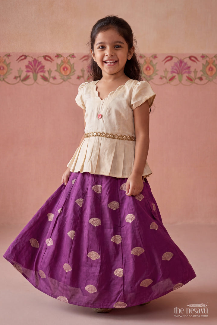 Pattu Pavadai with Jacquard Weave for Family Functions