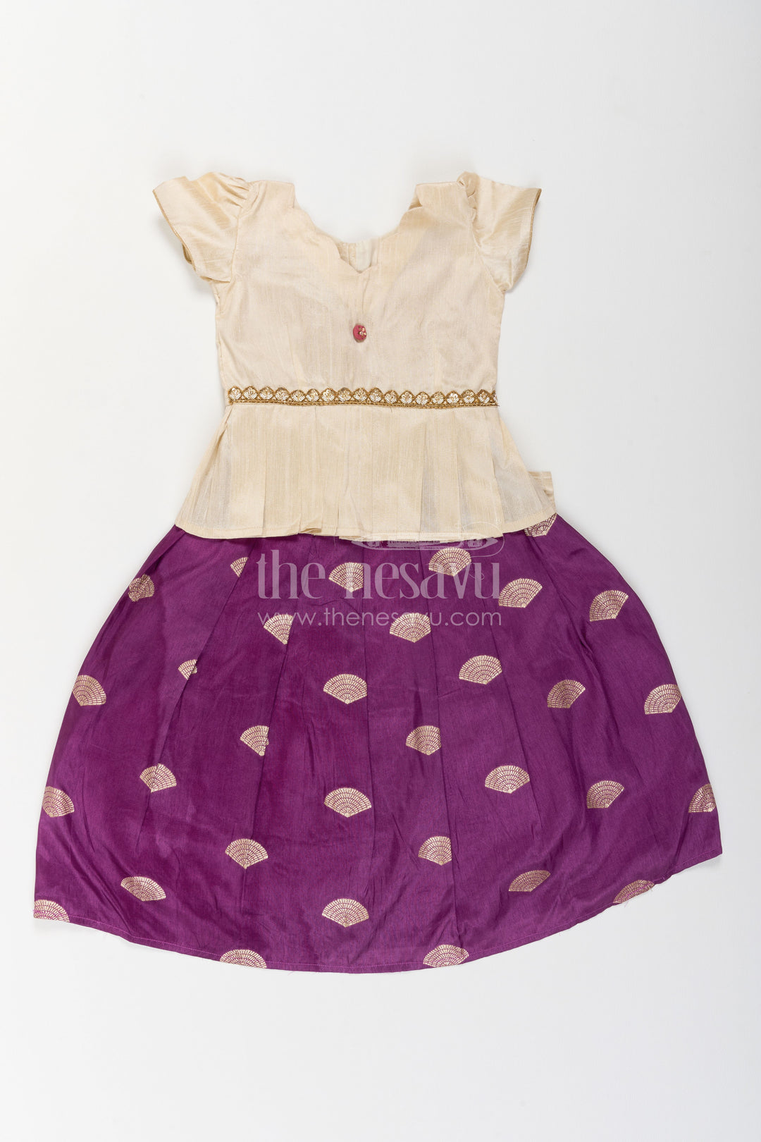 Pattu Pavadai with Jacquard Weave for Family Functions