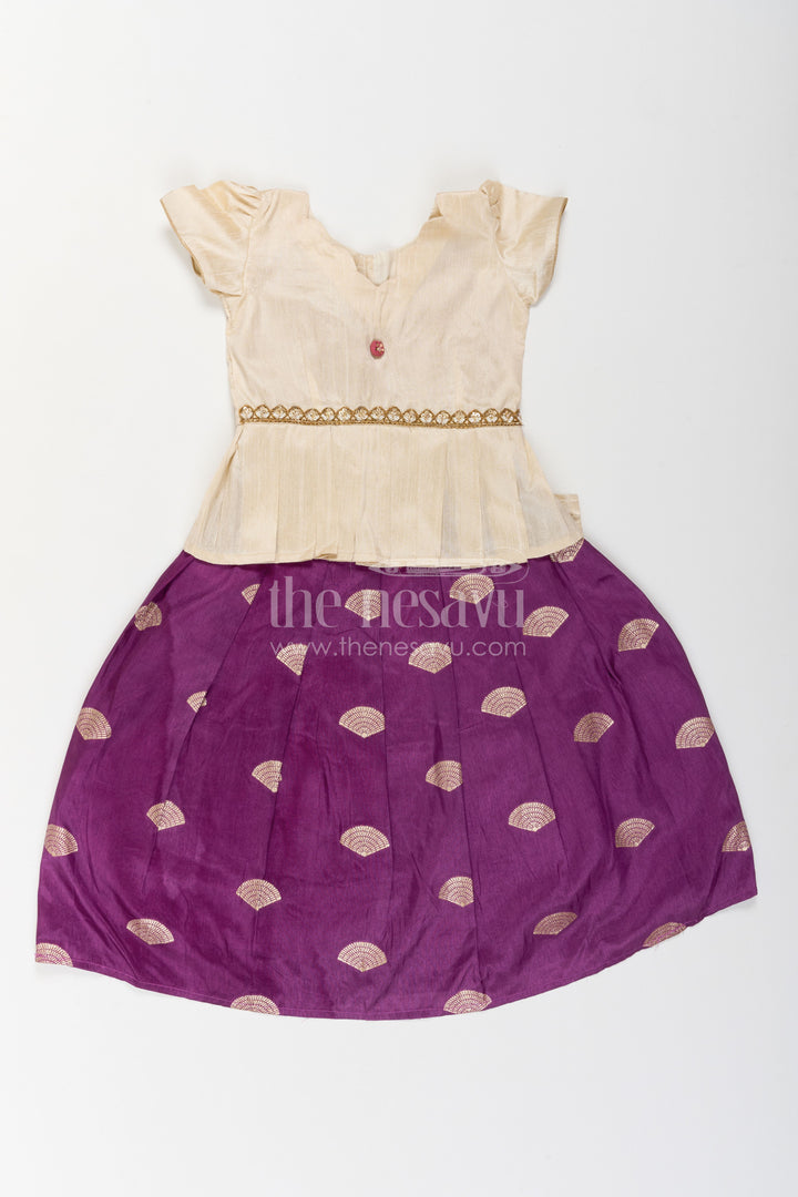 Pattu Pavadai with Jacquard Weave for Family Functions