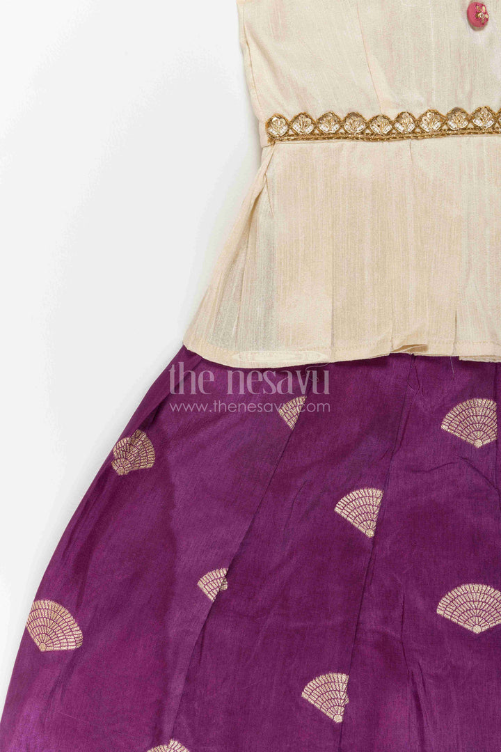 Pattu Pavadai with Jacquard Weave for Family Functions