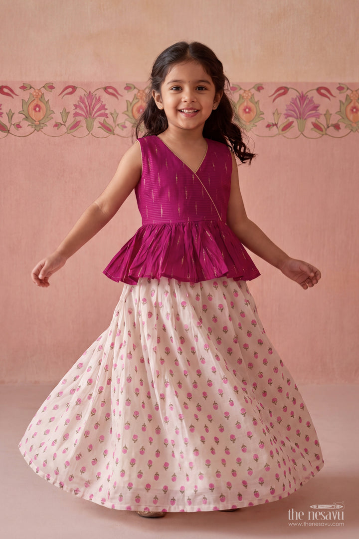 Silk Pavadai Sattai in Pink for Festive Gatherings