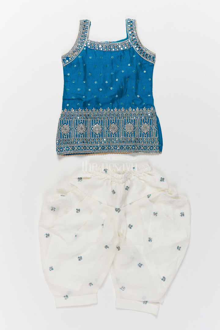 Girls Palazzo Set in Blue for Joyful Occasions