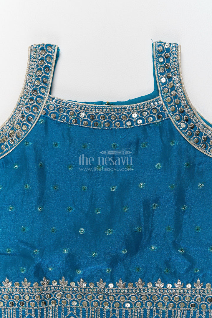 Girls Palazzo Set in Blue for Joyful Occasions