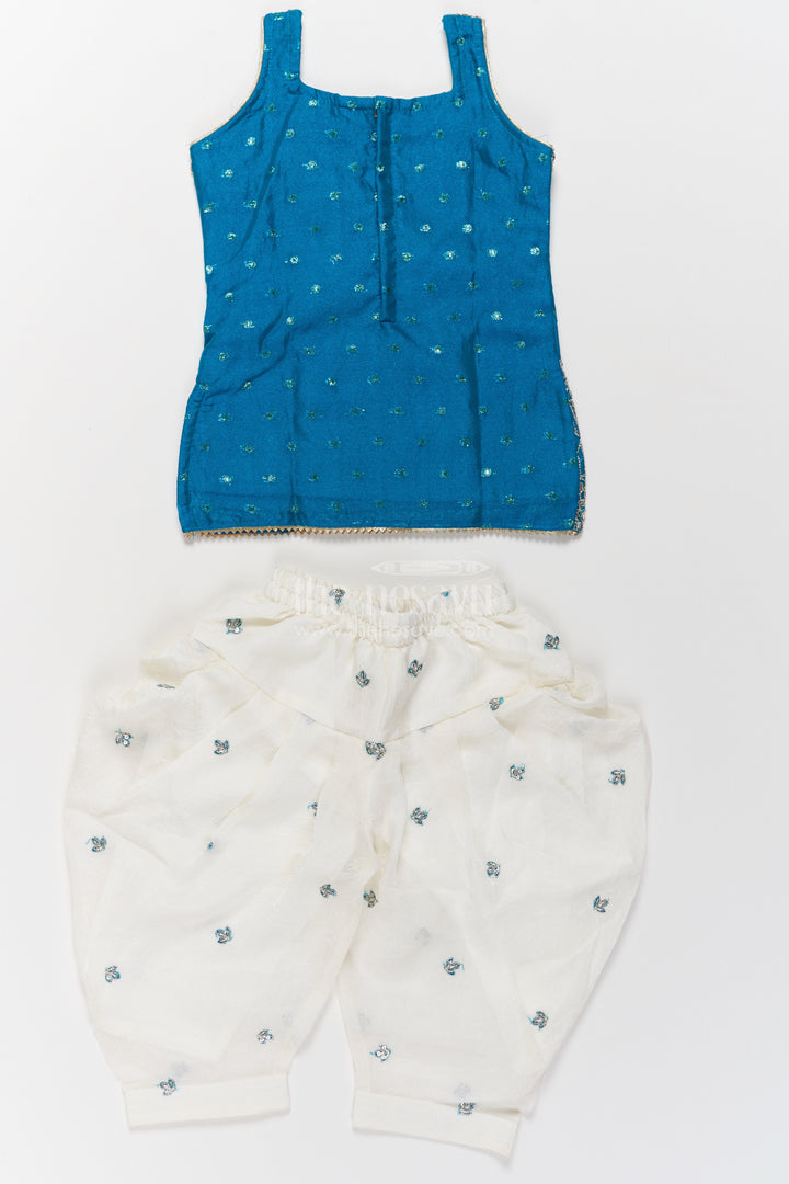 Girls Palazzo Set in Blue for Joyful Occasions