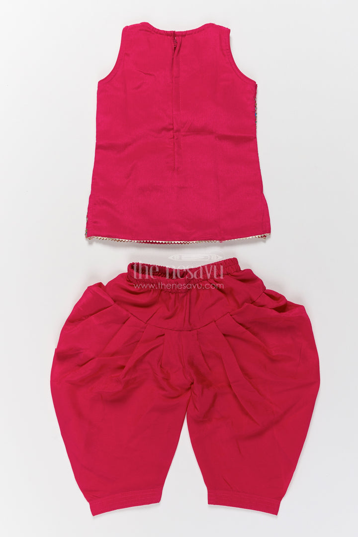 Girls Palazzo Set in Red for Festive Gatherings