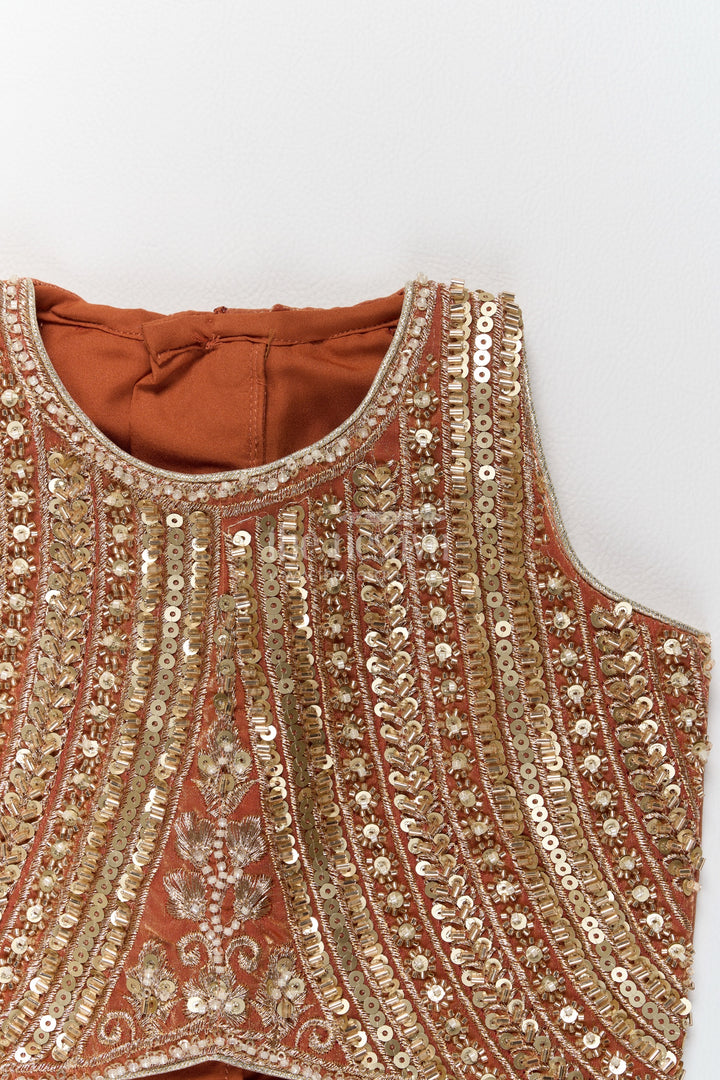 Girls Palazzo Set in Beige for Milestone Days