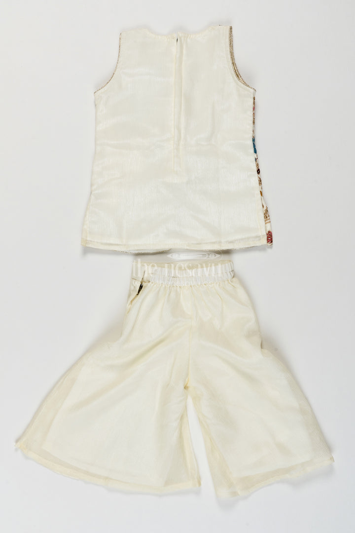 Sharara Dress for Girls in White with an Occasion Ready Finish