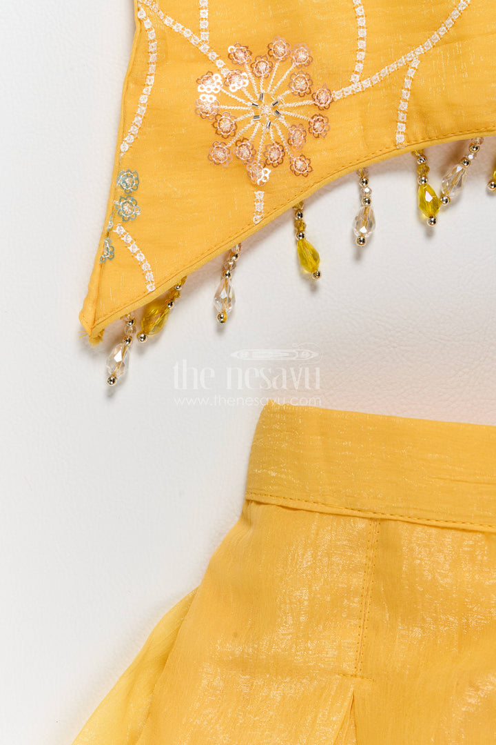 Sharara Dress for Girls with Decorative Yoke for Festive Occasions