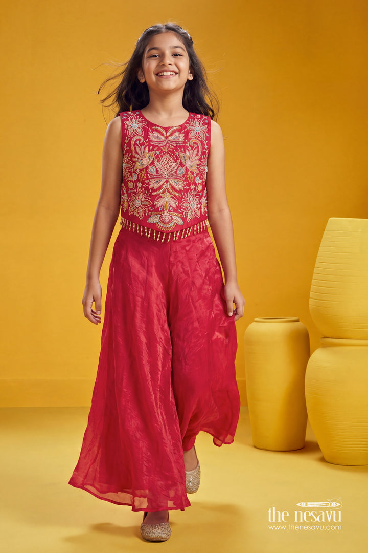 Girls Organza Sharara Set for Weddings Parties and Festive Functions