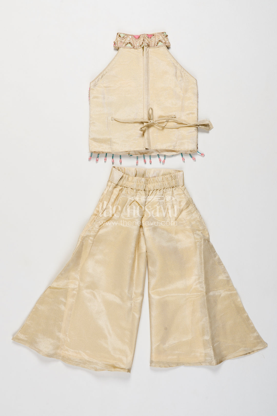 Girls Palazzo Set in Cream for Celebrations and Photos