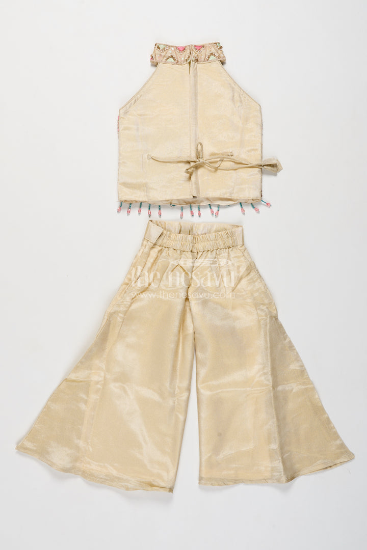 Girls Palazzo Set in Cream for Celebrations and Photos