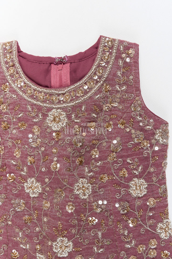 Sharara Dress for Girls in Rani with an Occasion Ready Finish