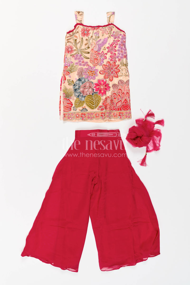 Sharara Dress for Girls in Red for Wedding Moments
